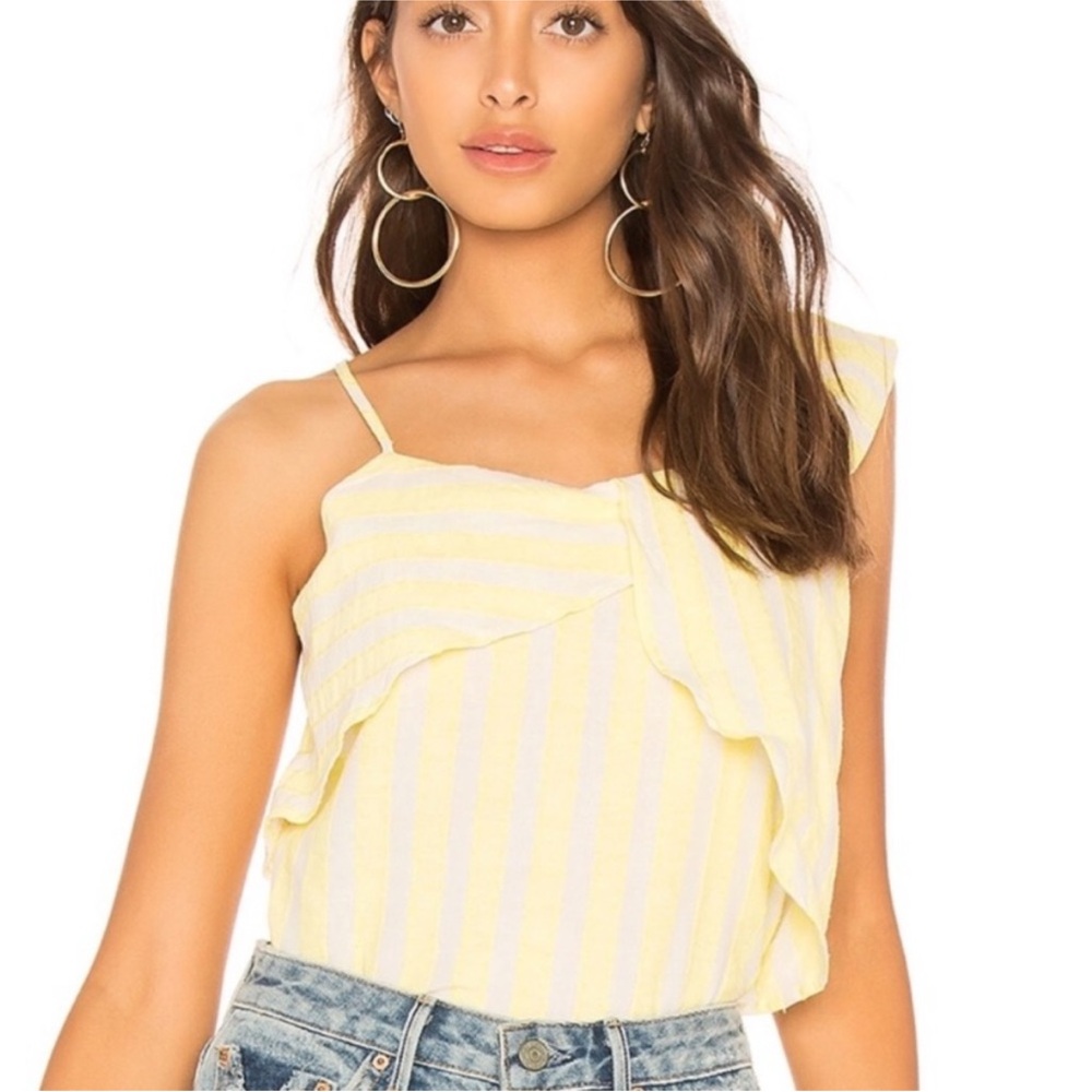 Revolve Line & Dot Yellow Striped Tank Small